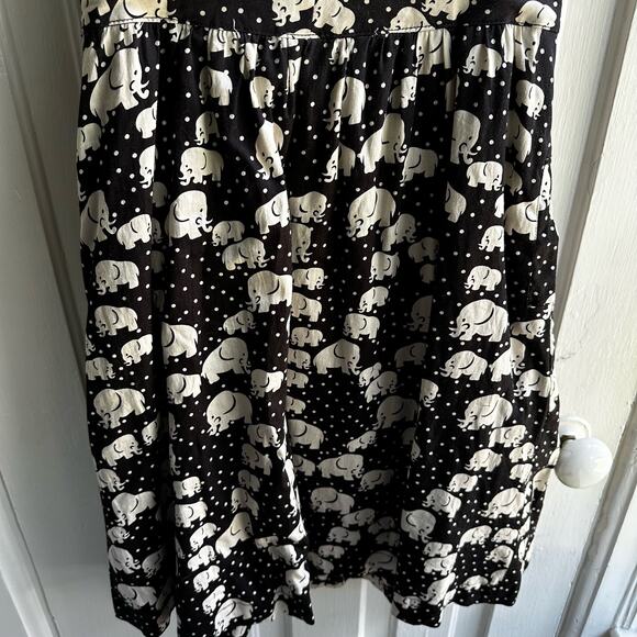 Anthropologie Porridge Elephant Print Strapless Dress - Picture 4 of 7